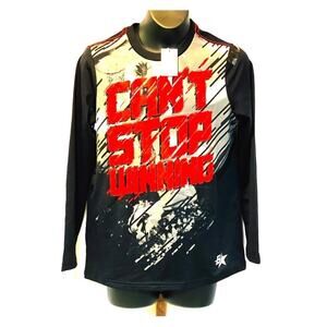 Brother’s boy's black winning long sleeve top lightweight tee size 10